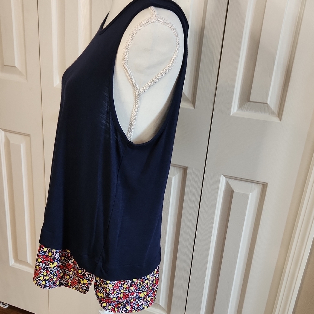 J. Crew Asymmetrical Blue and Red Tank Top - Picture 5 of 11